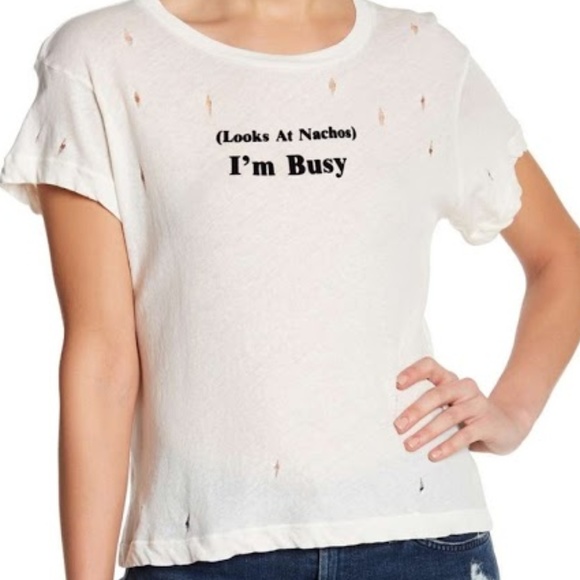 SALE WILDFOX NWT Nachos I'm Busy Destroy Tee S M L - Picture 1 of 4